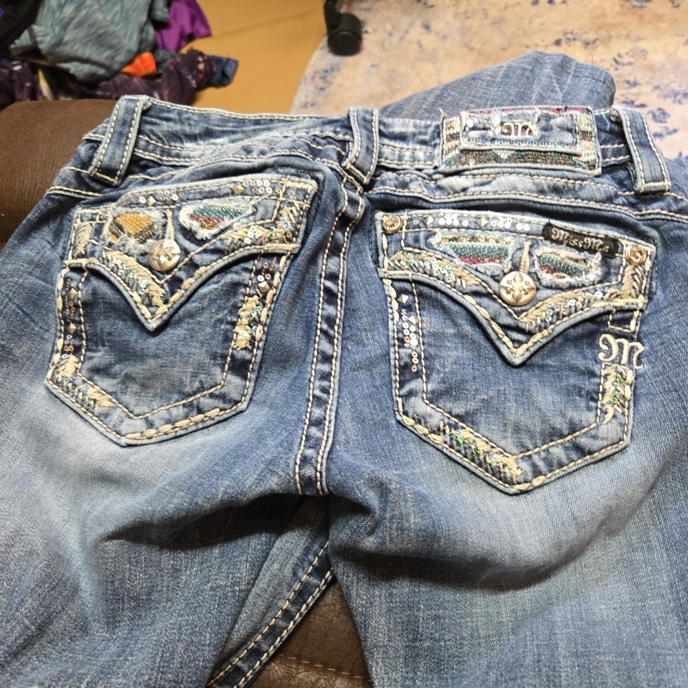 Women's MISS ME Skinny Jeans Sz 25 Embellished Flap‎ Pockets